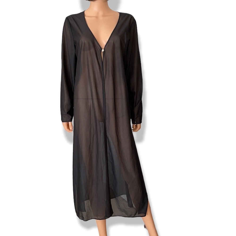 Vintage Roman’s black sheer long robe